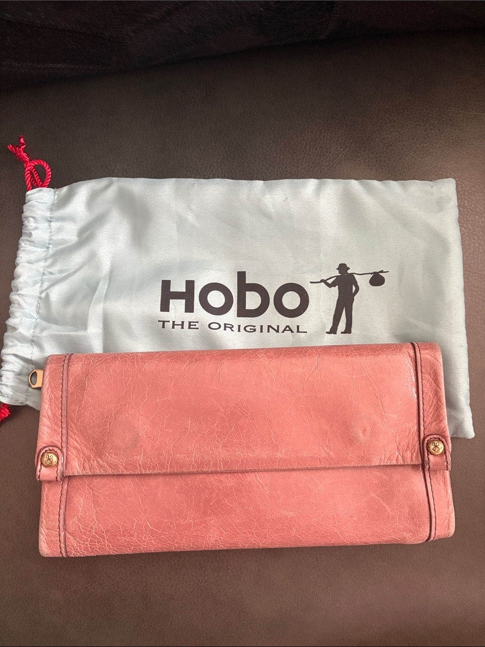 HOBO Pink Leather Fold-Over Clutch Wallet - Women - Picture 15 of 15